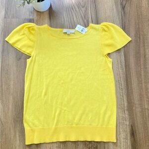 LOFT Sunny Yellow Knit Cotton Top